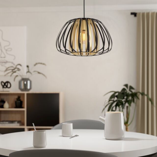 EGLO Encinitos Black/Gold Modern Steel Pendant Light