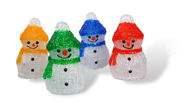 Set of 4 Acrylic Snowmen Inc Timer
