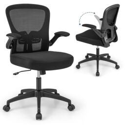 COSTWAY Adjustable Swivel Mesh Task Rocking Chair Black