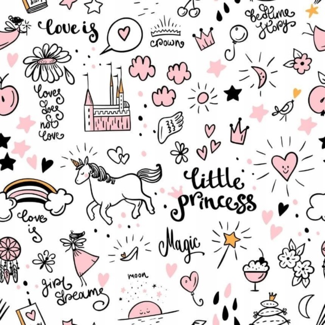Grandeco Little Princess Unicorn Nursery Textured Wallpaper Pink Pink Pink 5.32