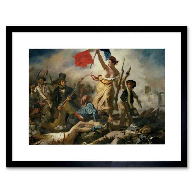 "French Revolution 1830 Liberty 9x7"" Black Framed Wall Art Print"