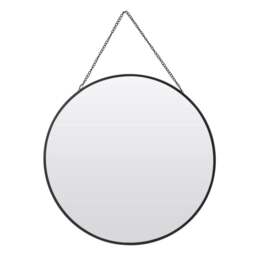 30cm Gold or Black Round Hanging Wall Mirror Black 1