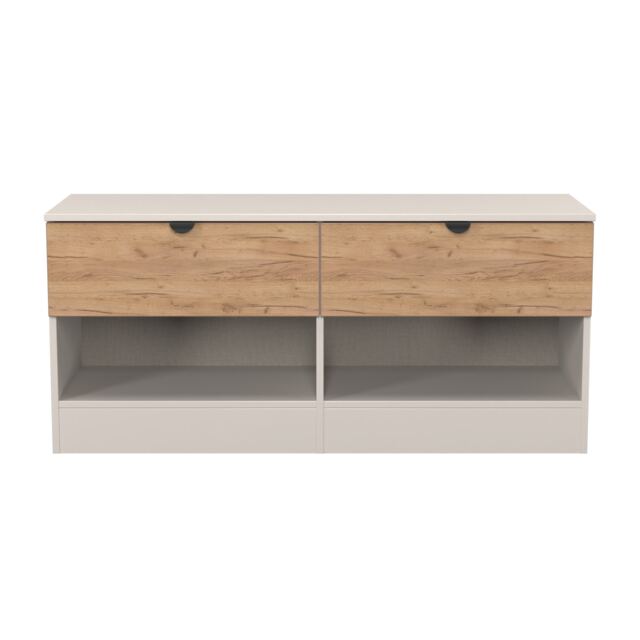 Norway 2 Drawer Open Bed Box in Gold Craft Oak & Kashmir (Ready Assembled) Brown Gold Craft Oak & Kashmir