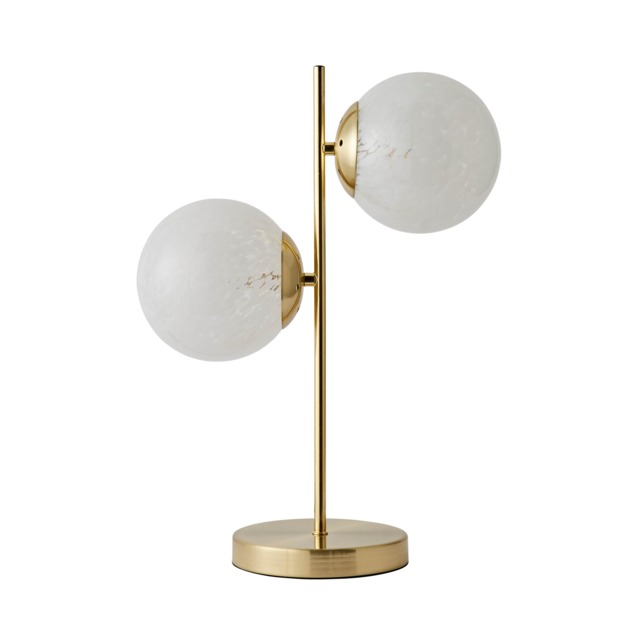 ValueLights Jas Confetti Glass Shades Gold Table Lamp & Bulbs Gold