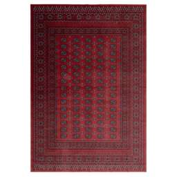Red Low Pile Traditional Persian Style Velvet Texture Area Rug 120cm x 170cm
