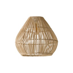 ValueLights Vine Rattan Natural Hourglass Ceiling Pendant Shade and Bulb