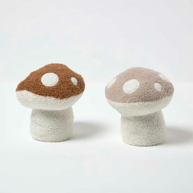 Homescapes Luxury Fabric Mushroom Doorstop Set of 2