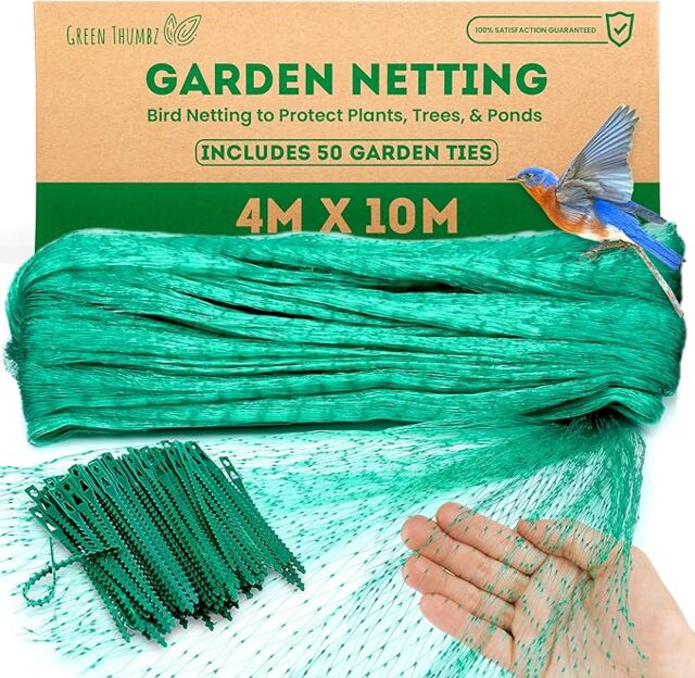 Garden Bird & Pond Netting 4m x 10m Green Dark Green 4m x 10m - 1pack 1