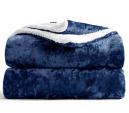 Velosso Crushed Velvet Sherpa Reverse Throw Blanket