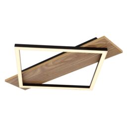 Beatrix I Integrated LED Semi Flush Ceiling Light Brown Rectangular Square 1x LED 3000K