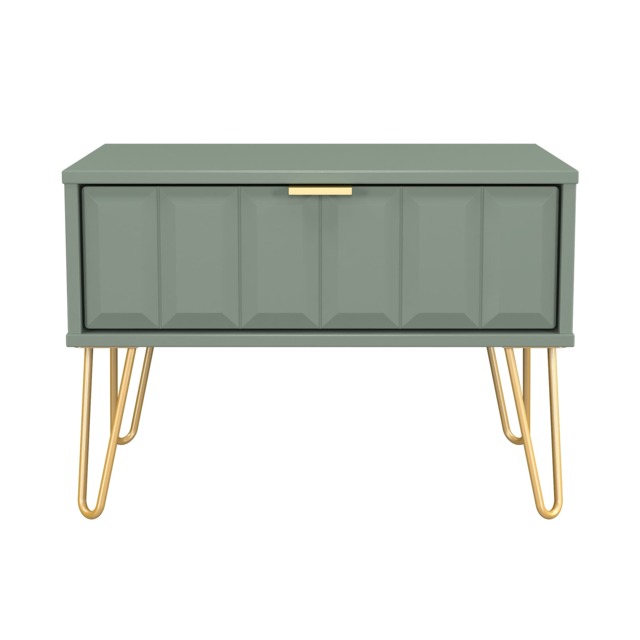 Metro 1 Drawer Wide Bedside Table in Reed Green (Ready Assembled) Green Reed Green