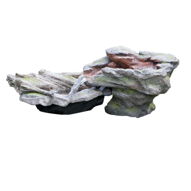 Stone River Leap 4-Tier Cascading Garden Outdoor Water Feature with Lights H65cm