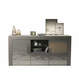 TV Unit TV Stand Sideboard Cabinet Media Cabinet Grey Gloss Doors Free LED 145cm