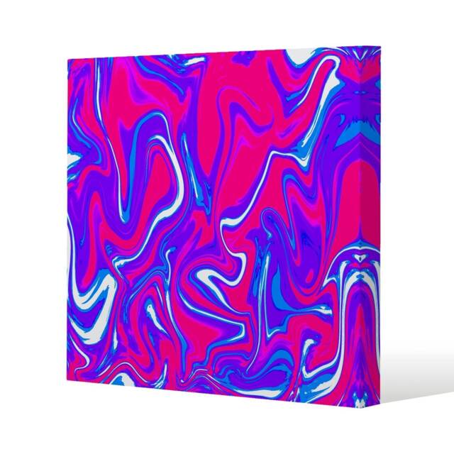Pink & Blue Marble (Canvas Print) Cream