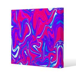 Pink & Blue Marble (Canvas Print) Cream