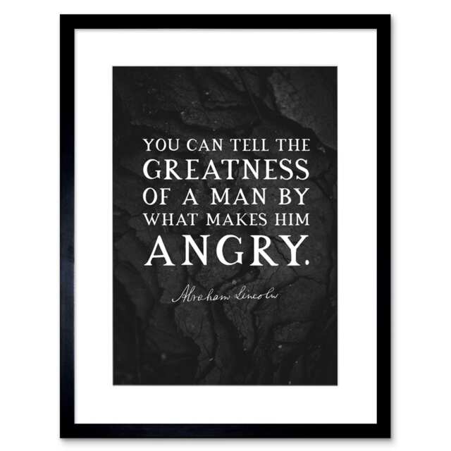"Slate Quote Abraham Lincoln Greatness Angry 9x7"" Black Framed Wall Art Print"
