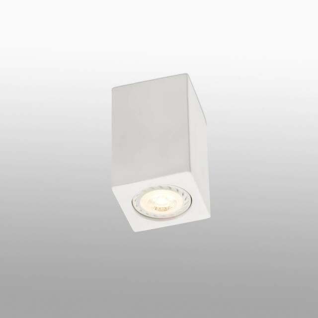 Sven 1 Light Square Surface Mounted Downlight Plaster, White, GU10