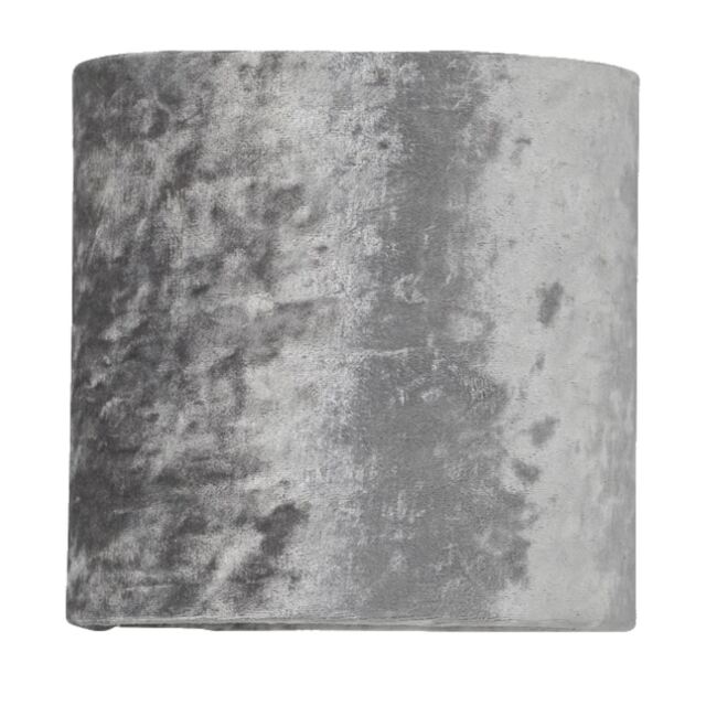 Grey Crushed Velvet 15.5cm Table Lamp Shade Grey Small 1