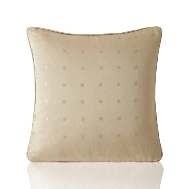 Semi Plain Dobby Square Geometric Woven Jacquard Latte Cushion Set of 4 Cream 45cm x 45cm x 10cm 4
