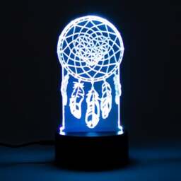 Heart Dreamcatcher Clear Acrylic Sign with LED Light Base