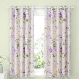 D & D Flourette Eyelet Curtains Lilac