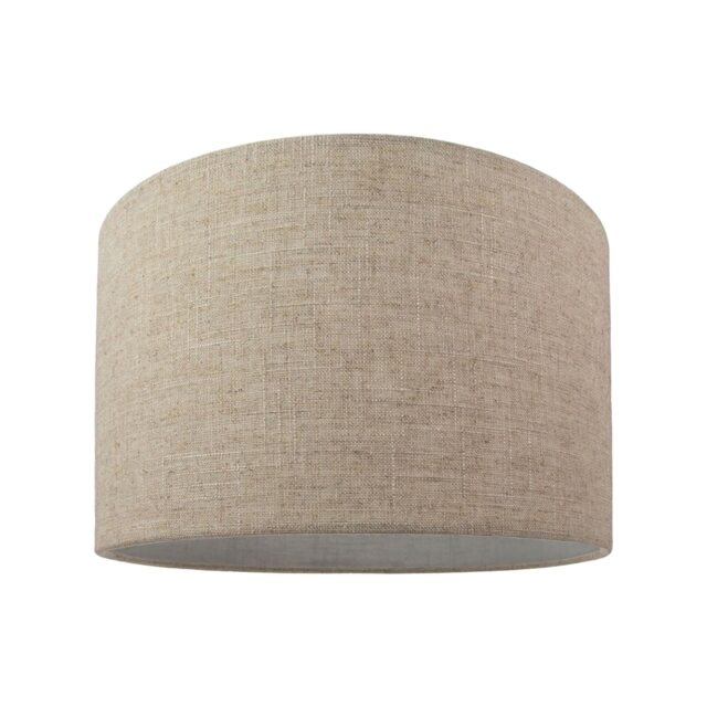 "Contemporary and Stylish Natural Linen 12"" Lamp Shade in Oatmeal - 30cm Diameter Cream Oatmeal 1"