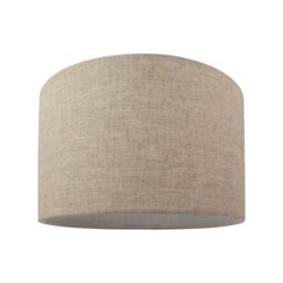 "Contemporary and Stylish Natural Linen 12"" Lamp Shade in Oatmeal - 30cm Diameter Cream Oatmeal 1"