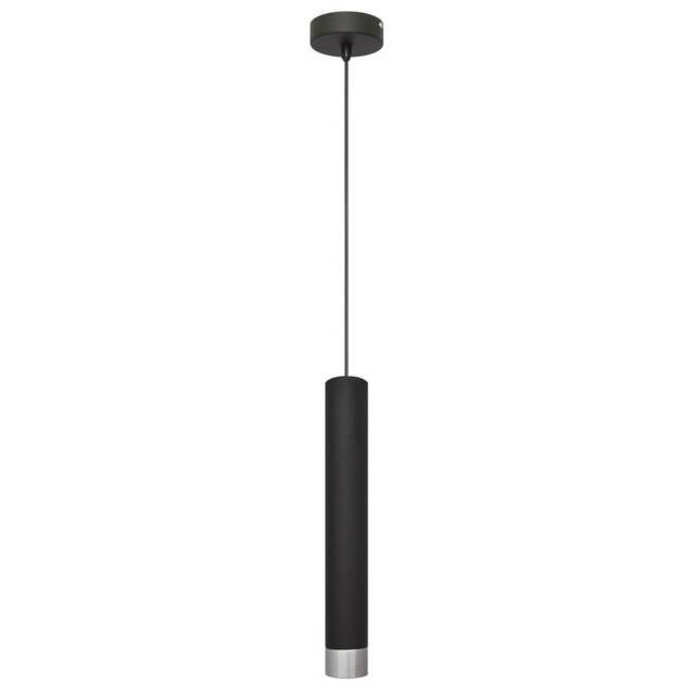 Tuba Slim Pendant Ceiling Light Black, Chrome 10cm