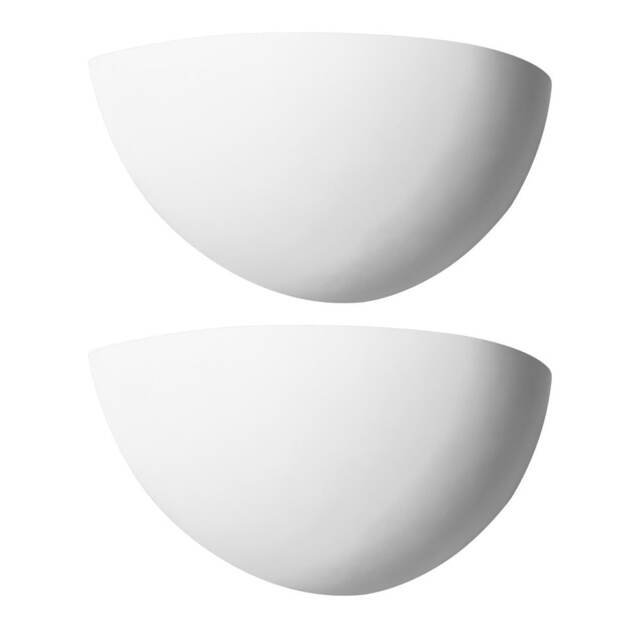 Set of 2 Eclipse - White Plaster E14 Wall Lights
