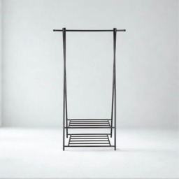 Entryway Metal Coat Rack Stand With Shoe Storage