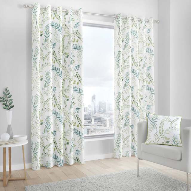 Fusion Fernworthy Eyelet Curtains Green
