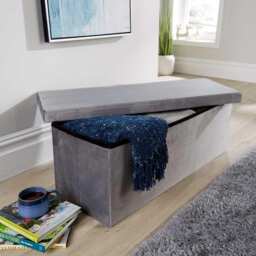 Extra Large Folding Ottoman Chest Solid Space Saving Unit Home Grey Grey