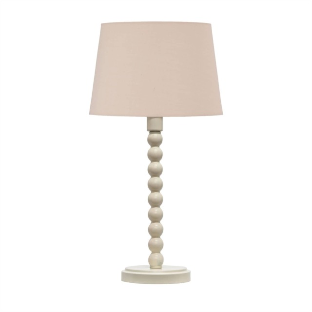 Bobbin - Ivory Lamp with Natural Cotton Shade