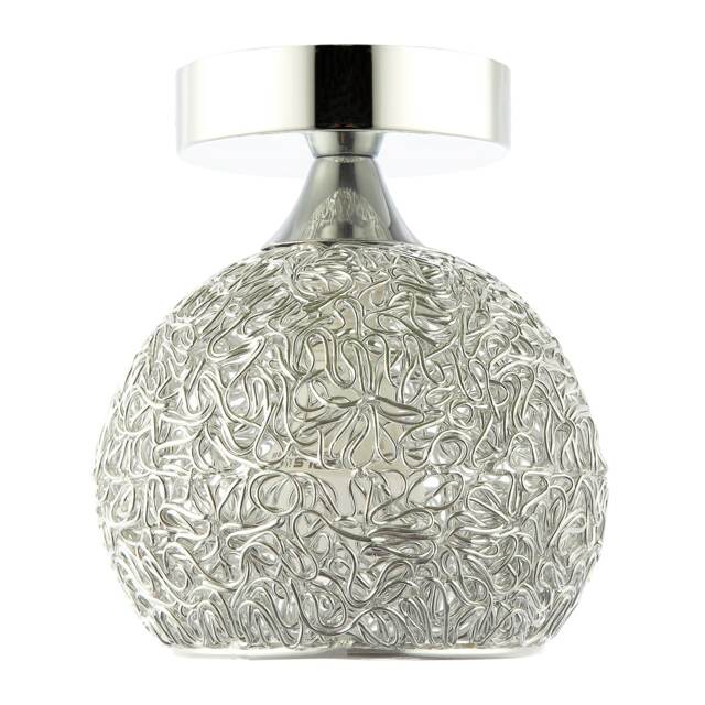 Modern Polished Chrome Ceiling Light Fitting with Twisting Metal Shade