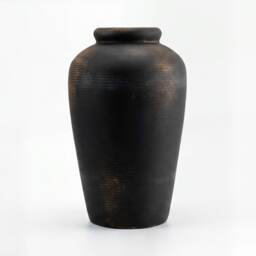 Raven Black Textured Decorative Vase