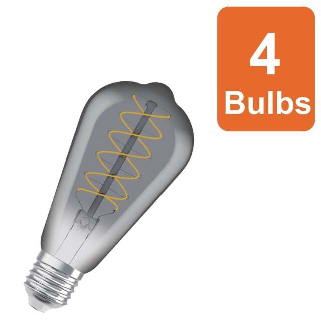 Osram Vintage 1906 Edison 30 Filament DIM Lamp 7.8W 818 Smoke E27 4 Pack