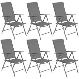 Folding garden chairs with adjustable backrests, mesh fabric Grey anthracite One Size 6