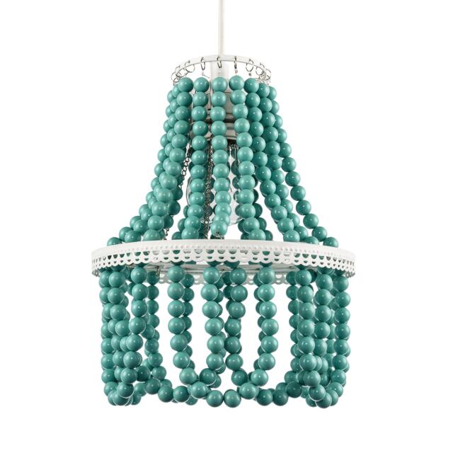Shabby Chic Ornate Chandelier Pendant Shade with Round Duck Egg Pearls