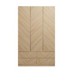 Catania 3 Door 4 Drawer Wardrobe Cream Euro Oak