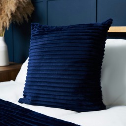 BHS Luxury Ribbon Velvet Cushion, Navy