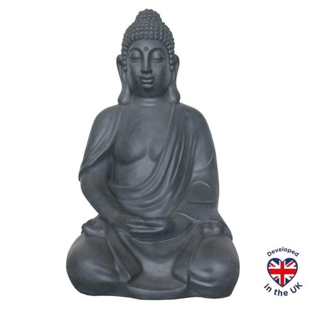 Sitting in Meditation Buddha Grey Indoor and Outdoor Statue L35.5 W26,5 H50.5 cm