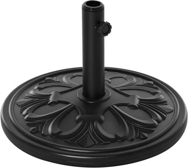 Outsunny 13KG Round Parasol Base Heavy Duty Cement Stand Umbrella Holder Garden