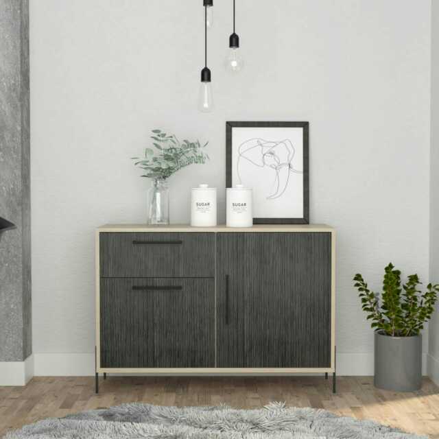 Harvard Small Sideboard in Brown Wood Effect - 2 Doors and 1 Drawer with Easy Storage Brown Brown One Size 1