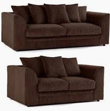 CHICAGO 3+2 SOFA SET SUITE IN BROWN JUMBO CORD