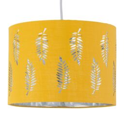 Fern - Ochre Cut Out 30cm Pendant Lightshade Yellow Silver Large 1