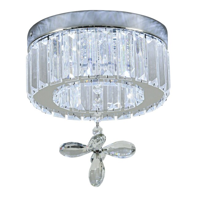 Living and Home Modern Round Crystal Ceiling Light withl Pendant Chrome