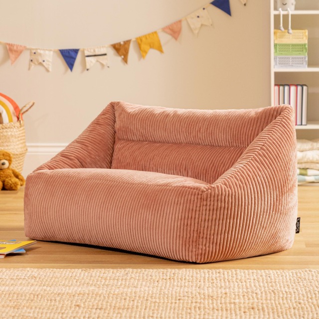 icon Kids Cecila Jumbo Cord Sofa Bean Bag, Dawn Pink