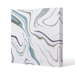 Blue Rippled Marble (Canvas Print) / 46 x 46 x 4cm Multi