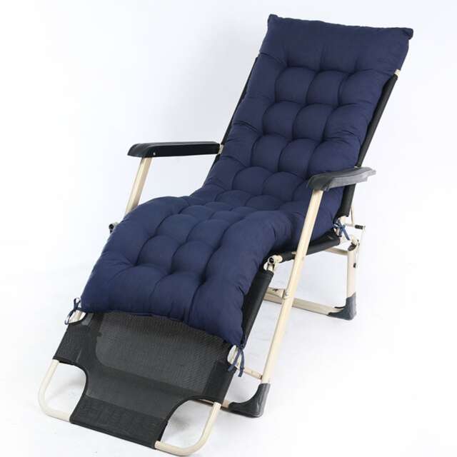 Pack of 2 Sun Lounger Cushion Pad for Garden Recliner Chair Blue Blue