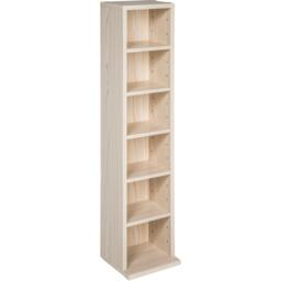 CD DVD Storage Tower Media Display Unit Adjustable Shelves Wood Effect 102 CDs or 27 DVDs Cream beech 20 x 21 x 90 cm 1